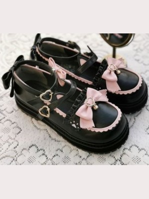 SALE! Kitty Tea Party Lolita Shoes by Gururu - Color Black x Pink Size 40 (C62)